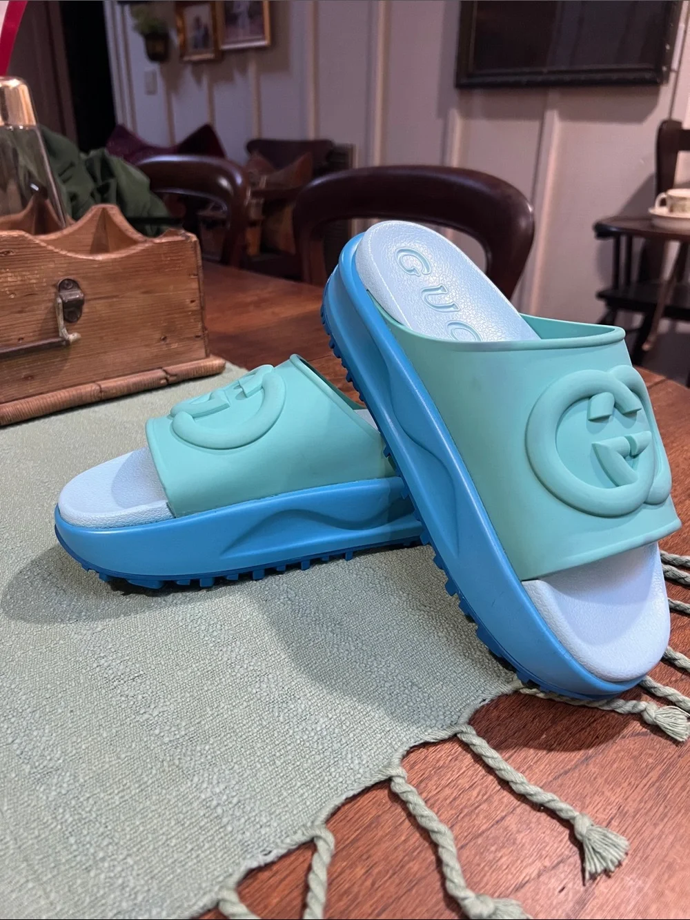 Gucci platform slides